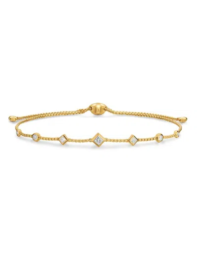 David Yurman Women's Petite Modern Renaissance Station Chain Bracelet In 18k Yellow Gold With Diamonds, 7.5mm In Burgundy