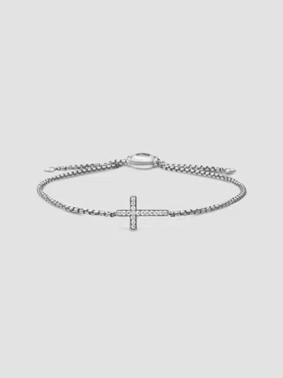David Yurman Women's Petite Pavé Cross Chain Bracelet In Sterling Silver With Diamonds, 1.7mm