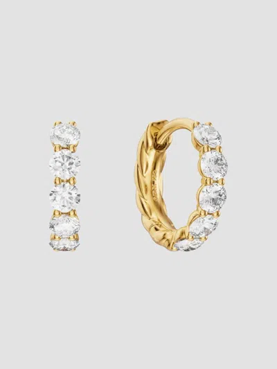 David Yurman Women's Petite Pavé Hoop Earrings In 18k Yellow Gold With Diamonds, 10.2mm