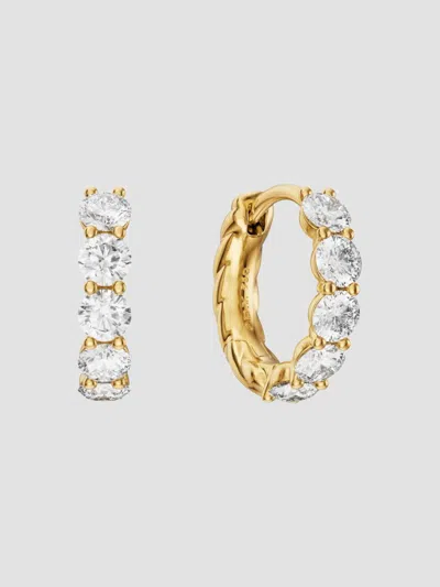 David Yurman Women's Petite Pavé Hoop Earrings In 18k Yellow Gold With Diamonds, 11.6mm