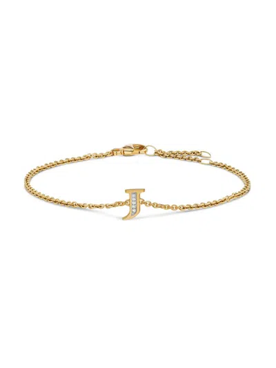 David Yurman Women's Petite Pavé Initial Chain Bracelet In 18k Yellow Gold