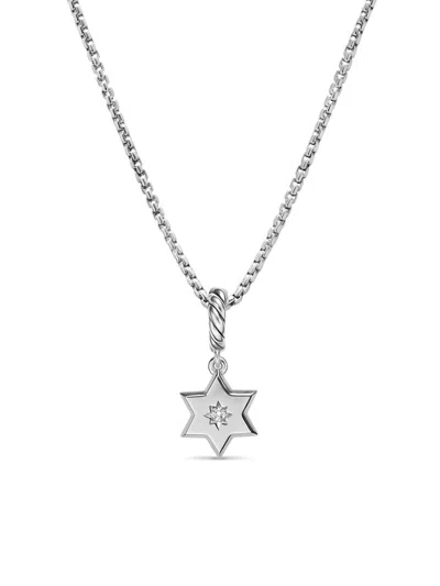 David Yurman Women's Petite Star Of David Amulet In Sterling Silver With Diamond, 7.7mm In Gold