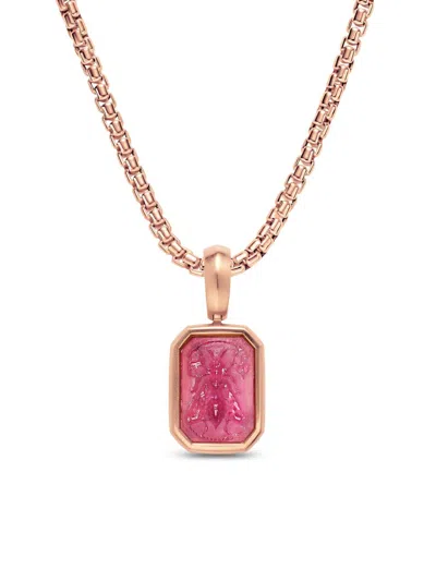 David Yurman Women's Petrvs Micro Bee Amulet In 18k Rose Gold With Rubellite, 12.8mm
