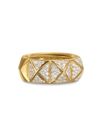 David Yurman Women's Pyramid Band Ring In 18k Yellow Gold In Diamond