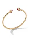 David Yurman Women's Renaissance Cablespira Bracelet In 18k Yellow Gold In Ruby