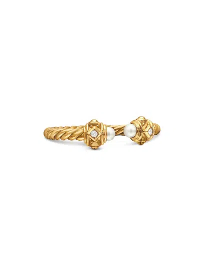 David Yurman Women's Renaissance Open Ring In 18k Gold With Gemstones