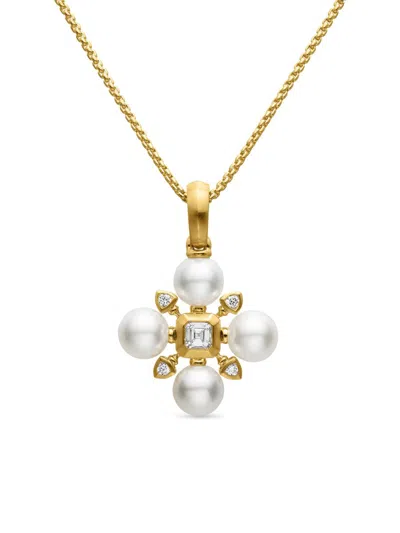 David Yurman Women's Renaissance Pearl Necklace In 18k Yellow Gold