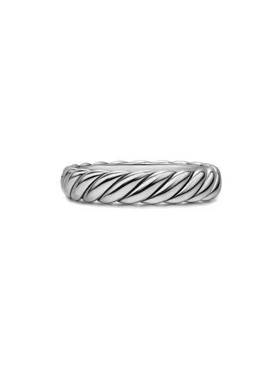 David Yurman Women's Sculpted Cable Band Ring In Sterling Silver, 4.6mm In Neutral