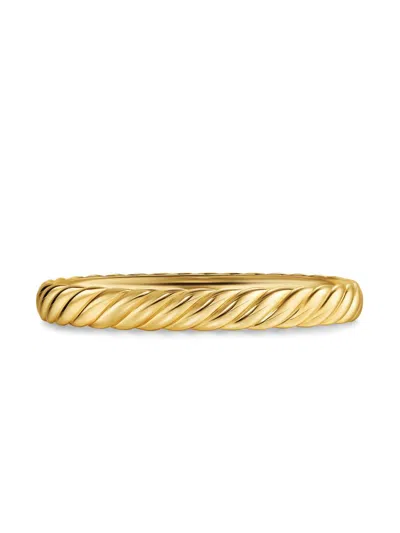 David Yurman Women's Sculpted Cable Bangle Bracelet In 18k Yellow Gold, 8mm