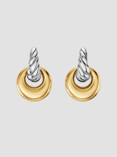 David Yurman Sculpted Cable Drop Earrings In Gold