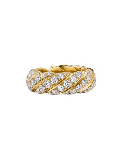 David Yurman Women's Sculpted Cable Flex Band Ring In 18k Yellow Gold