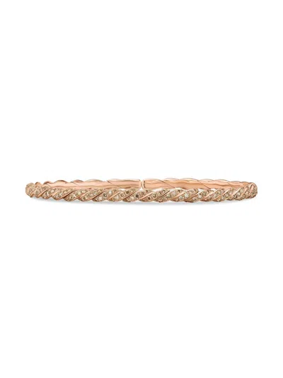 David Yurman Women's Sculpted Cable Flex Bracelet In 18k Rose Gold