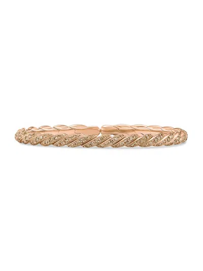 David Yurman Women's Sculpted Cable Flex Bracelet In 18k Rose Gold In Gray