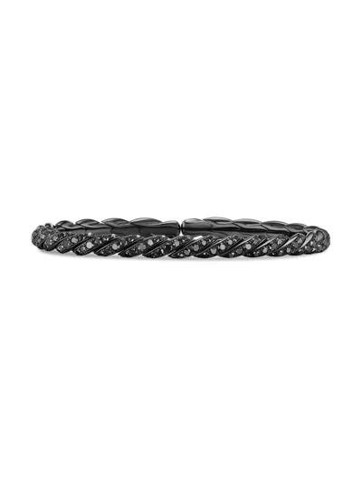 David Yurman Women's Sculpted Cable Flex Bracelet In 18k White Gold In Metallic