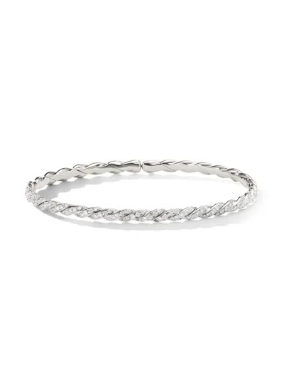 David Yurman Women's Sculpted Cable Flex Bracelet In 18k White Gold