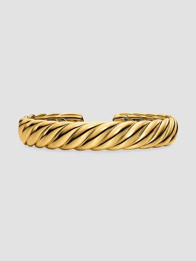 David Yurman Women's Sculpted Cable Flex Bracelet In 18k Yellow Gold, 11mm