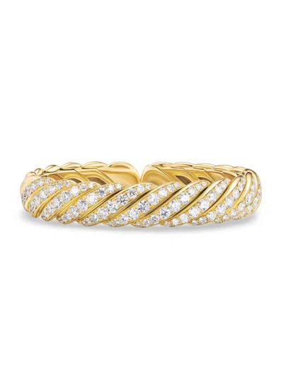 David Yurman Women's Sculpted Cable Flex Bracelet In 18k Yellow Gold