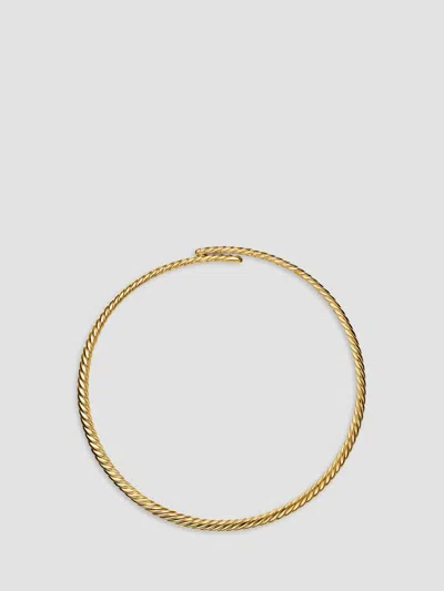 David Yurman Women's Sculpted Cable Flex Necklace In 18k Yellow Gold, 5mm
