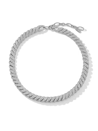 David Yurman Women's Sculpted Cable Necklace In 18k White Gold In Metallic