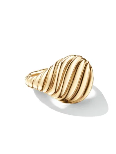 David Yurman Women's Sculpted Cable Pinky Ring In 18k Yellow Gold, 13mm