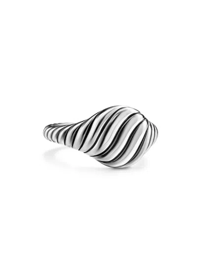 David Yurman Women's Sculpted Cable Pinky Ring In Sterling Silver, 10mm In Pattern