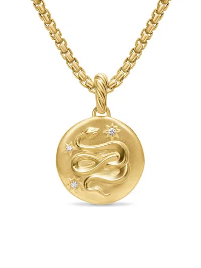 David Yurman Women's Snake Amulet In 18k Yellow Gold With Diamonds, 18.8mm