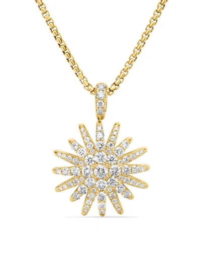 David Yurman Women's Starburst Pendant Necklace In 18k White Gold With Diamonds, 20mm