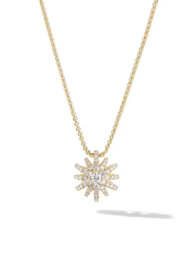 David Yurman Women's Starburst Pendant Necklace In 18k Yellow Gold With Diamonds, 11mm