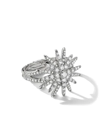 David Yurman Women's Starburst Ring In 18k White Gold In Diamond