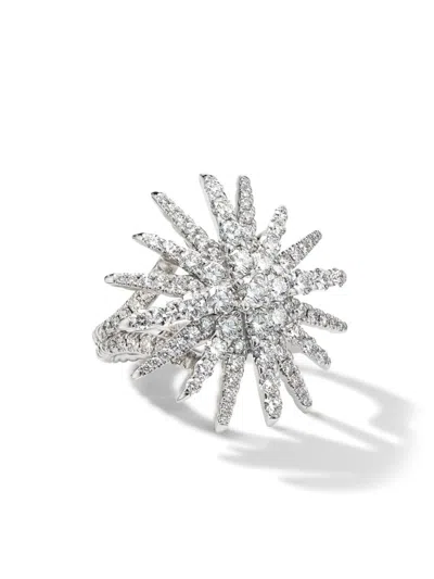 David Yurman Women's Starburst Ring In 18k White Gold In Metallic
