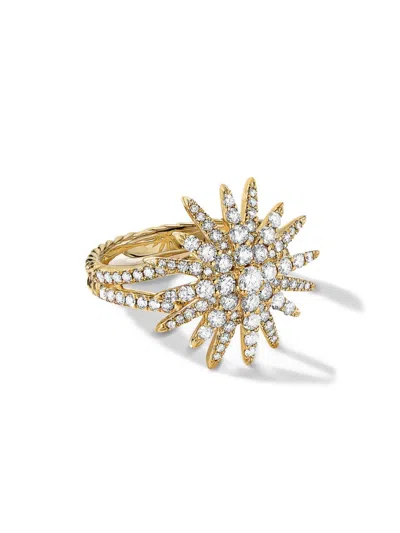 David Yurman Women's Starburst Ring In 18k Yellow Gold In Diamond