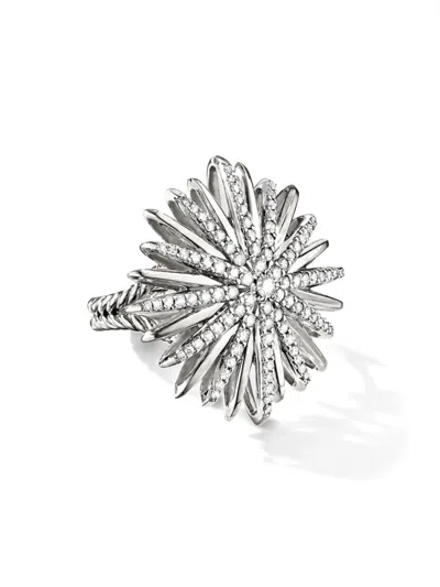 David Yurman Women's Starburst Ring In Sterling Silver In Diamond