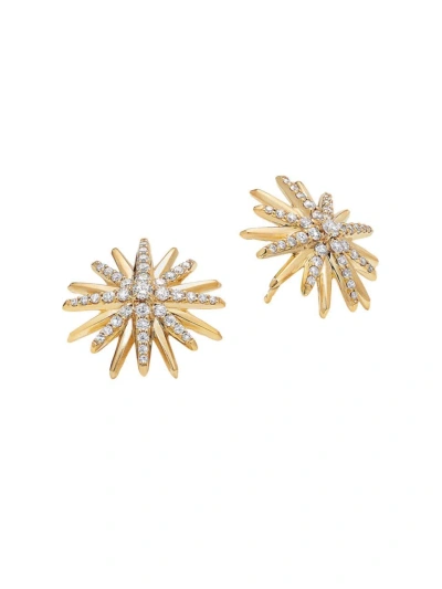 David Yurman Women's Starburst Stud Earrings In 18k Yellow Gold With Diamonds
