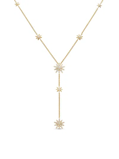 David Yurman Women's Starburst Y Necklace In 18k Yellow Gold With Diamonds, 76.7mm