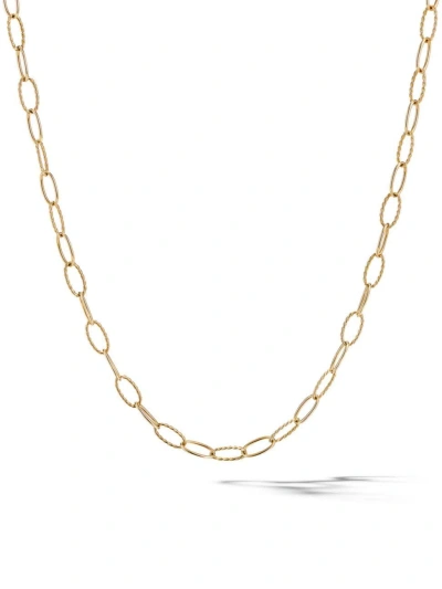 David Yurman Women's Stax Elongated Oval Link Necklace In 18k Yellow Gold