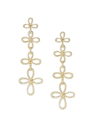 David Yurman Women's Wisteria Statement Drop Earrings In 18k Yellow Gold With Diamonds, 88.7mm