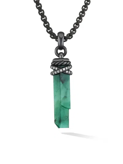 David Yurman Women's Wrapped Crystal Amulet In Crystal In Emerald