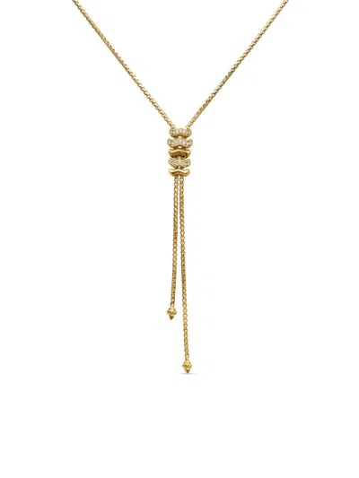 David Yurman 18kt Yellow Gold Stax Diamond Y Necklace