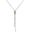 DAVID YURMAN WOMEN'S ZIG ZAG STAX Y NECKLACE IN STERLING SILVER WITH 18K YELLOW GOLD AND DIAMONDS