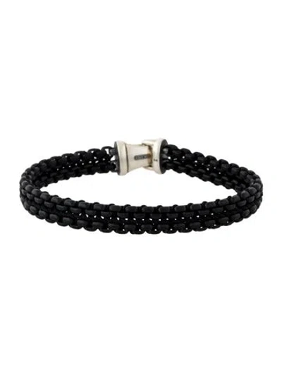 Pre-owned David Yurman Woven Box Chain Bracelet, 7" In Multi