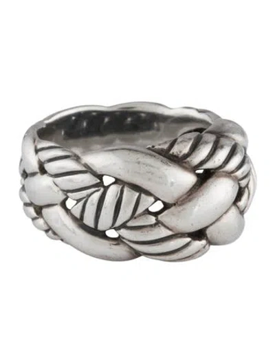 Pre-owned David Yurman Woven Cable Cocktail Ring In Multicolor