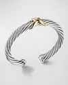 David Yurman X Crossover Bracelet With 14k Yellow Gold In Silver/gold