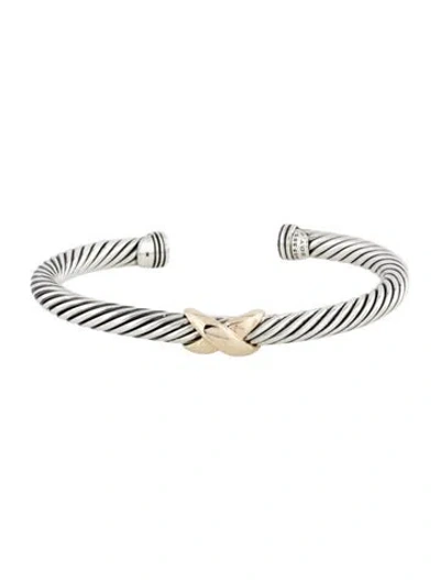 Pre-owned David Yurman X Classic Cable Station Bracelet, 5.75" In Multi
