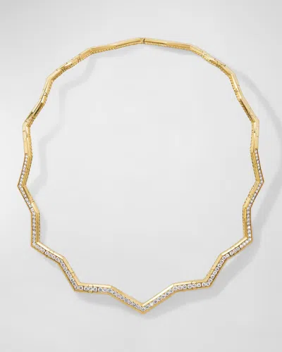 David Yurman Zig Zag Stax Necklace With Diamonds In 18k Gold, 5mm