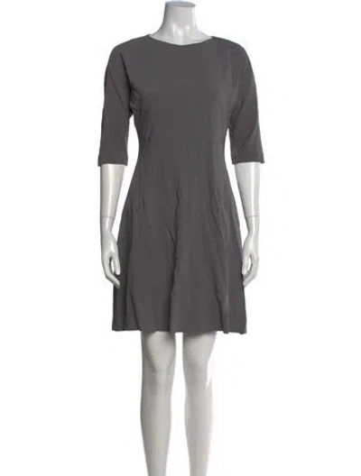 Pre-owned Davide Cenci Crew Neck Mini Dress In Grey