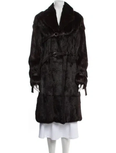 Pre-owned Davide Cenci Faux Fur Coat In Brown