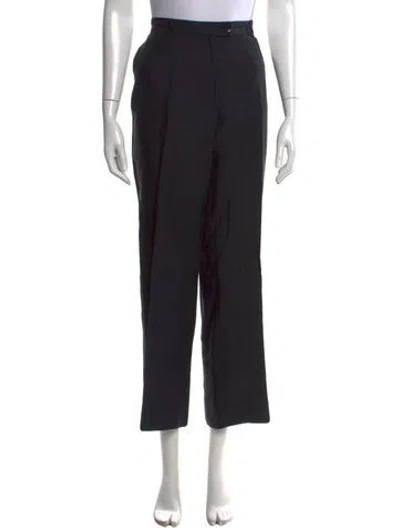 Pre-owned Davide Cenci Linen Wide Leg Pants In Black