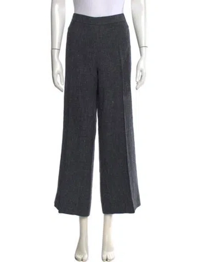 Pre-owned Davide Cenci Linen Wide Leg Pants In Gray