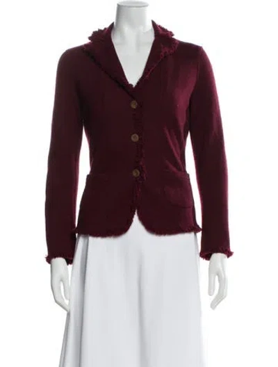 Pre-owned Davide Cenci Merino Wool Blazer In Burgundy