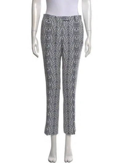 Pre-owned Davide Cenci Patterned Straight Leg Pants In Black